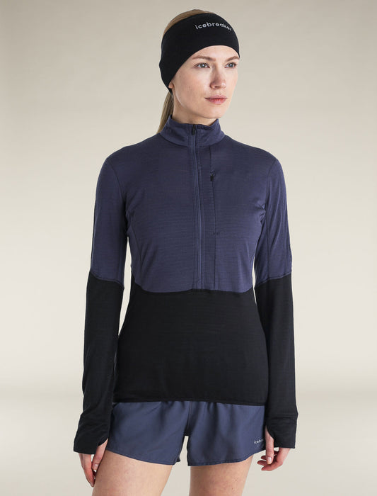 Icebreaker Women's Merino Blend 200 Realfleece Descender Long Sleeve Half Zip Jacket
