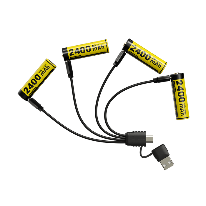 Nitecore NH2400 2400mAh USB-C Rechargeable AA Battery (4pk)