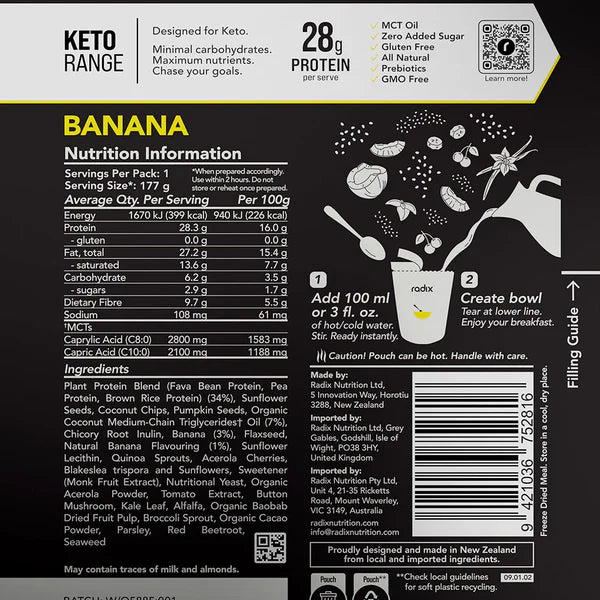 Radix Nutrition Banana Breakfast