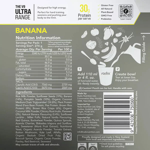 Radix Nutrition Banana Breakfast