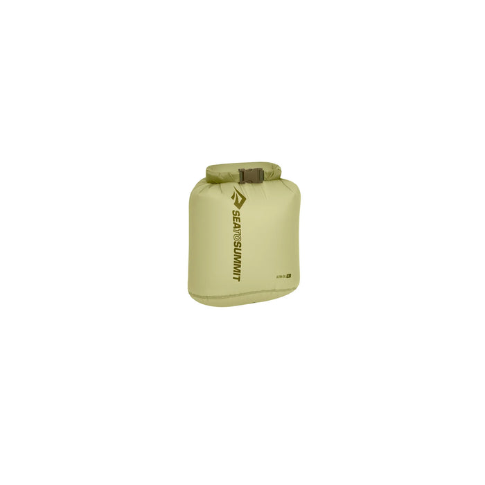 The Sea to Summit Ultra-Sil Dry Bag is a light green, rectangular Ultra-Sil nylon bag with a roll-top closure and buckle, perfect for keeping gear dry during outdoor adventures.