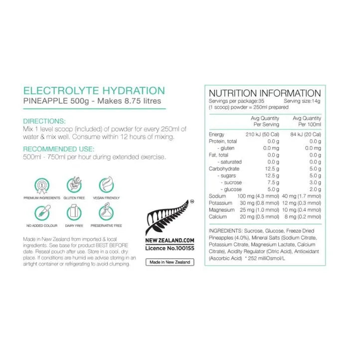 Pure Sports Electrolyte Hydration 500g Pouch