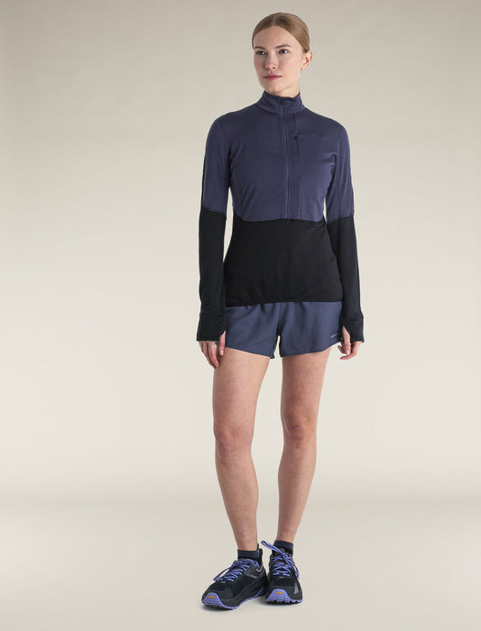 Icebreaker Women's Merino Blend 200 Realfleece Descender Long Sleeve Half Zip Jacket