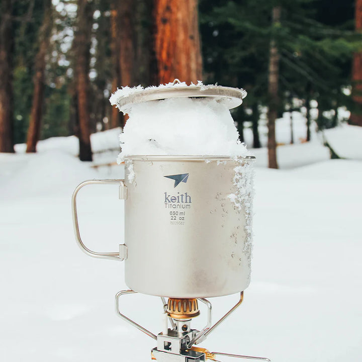 Keith Titanium Mug w/Folding Handle and Lid