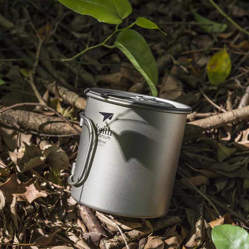 Keith Titanium Mug w/Folding Handle and Lid