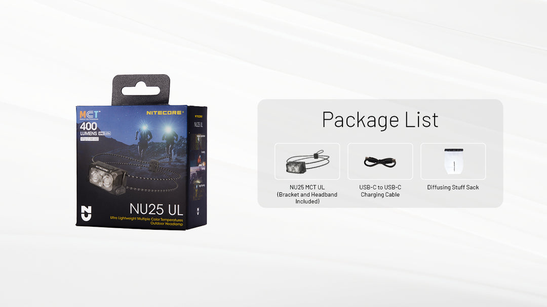 Nitecore NU25 MCT UL 400 Lumens Ultralight Headlamp