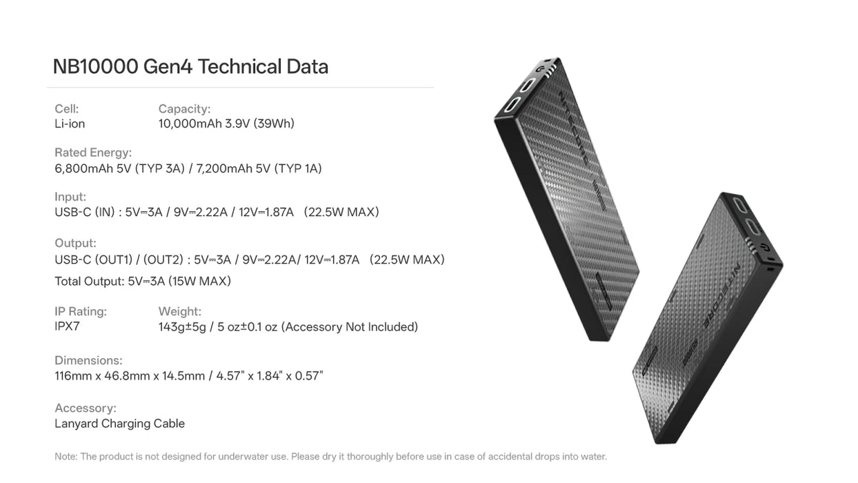 Nitecore NB10000 GEN4 Ultralight Power Bank Pre-Order
