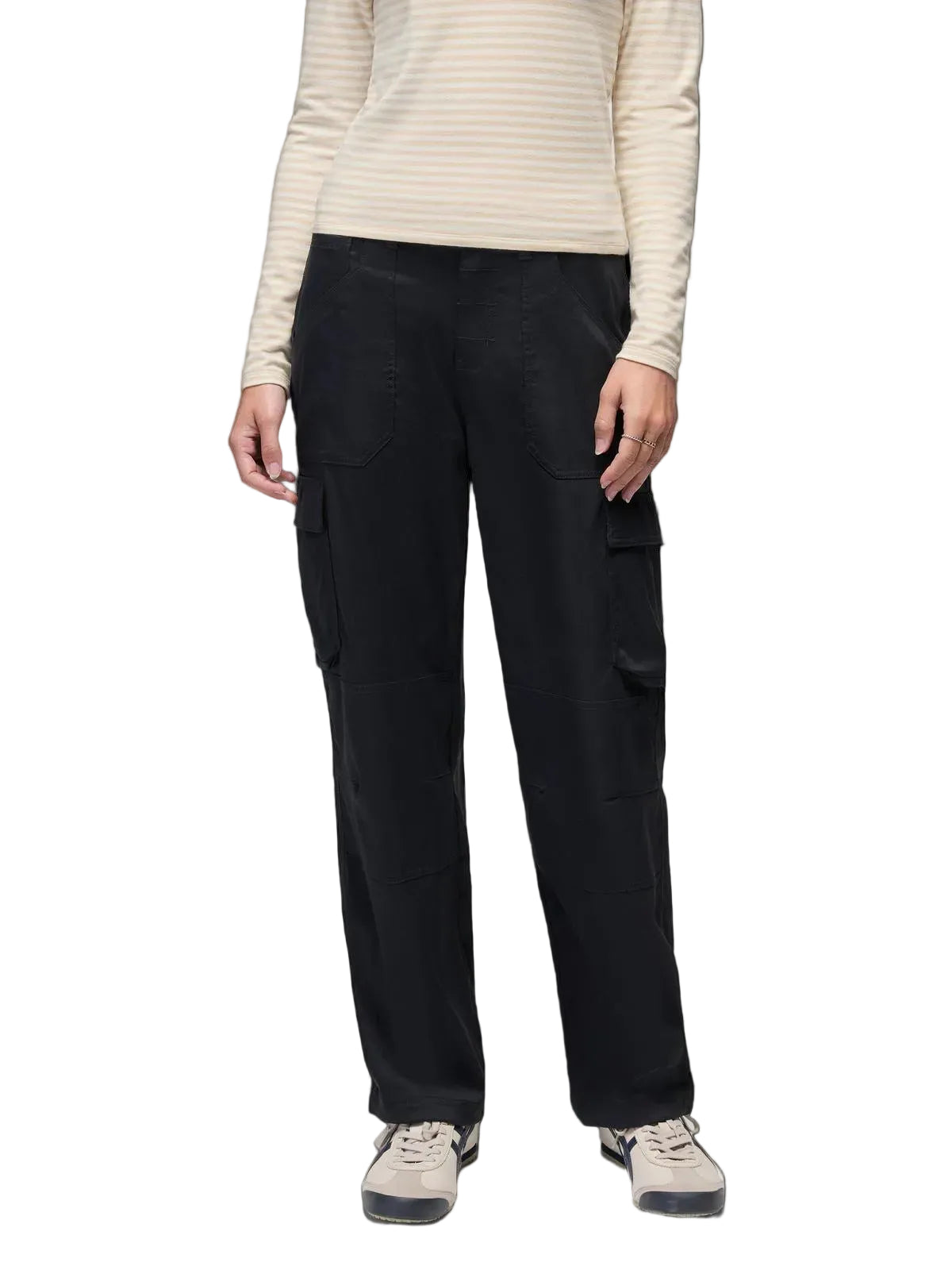 Prana Stretch Zion High Rise Cargo Pants (Women's) - Black - front