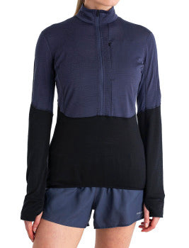 Icebreaker Women's Merino Blend 200 Realfleece Descender Long Sleeve Half Zip Jacket - Clearance
