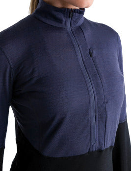Icebreaker Women's Merino Blend 200 Realfleece Descender Long Sleeve Half Zip Jacket - Clearance