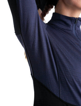 Icebreaker Women's Merino Blend 200 Realfleece Descender Long Sleeve Half Zip Jacket - Clearance