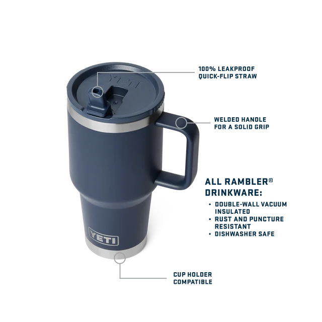 YETI Rambler 30 oz (887ml) Travel Straw Mug