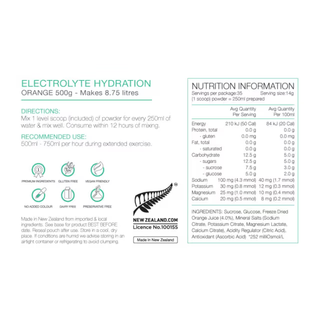 Pure Sports Electrolyte Hydration 500g Pouch