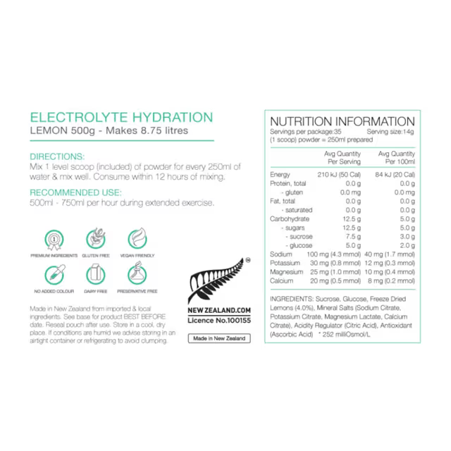 Pure Sports Electrolyte Hydration 500g Pouch