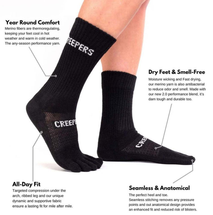 Creepers Merino Toe Socks 2.0 Crew Length