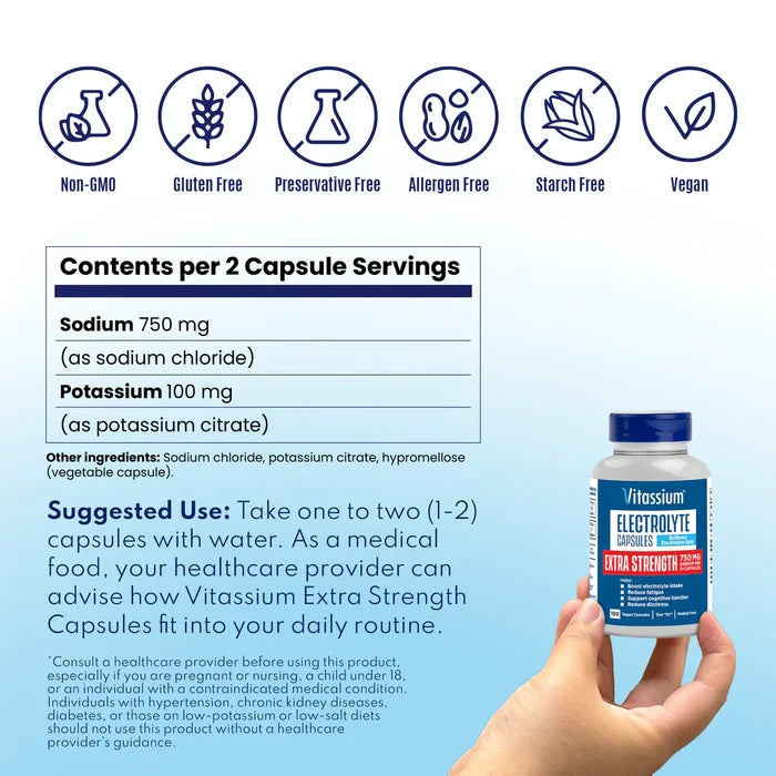 SaltStick Vitassium Extra Strength Capsules (100pk)