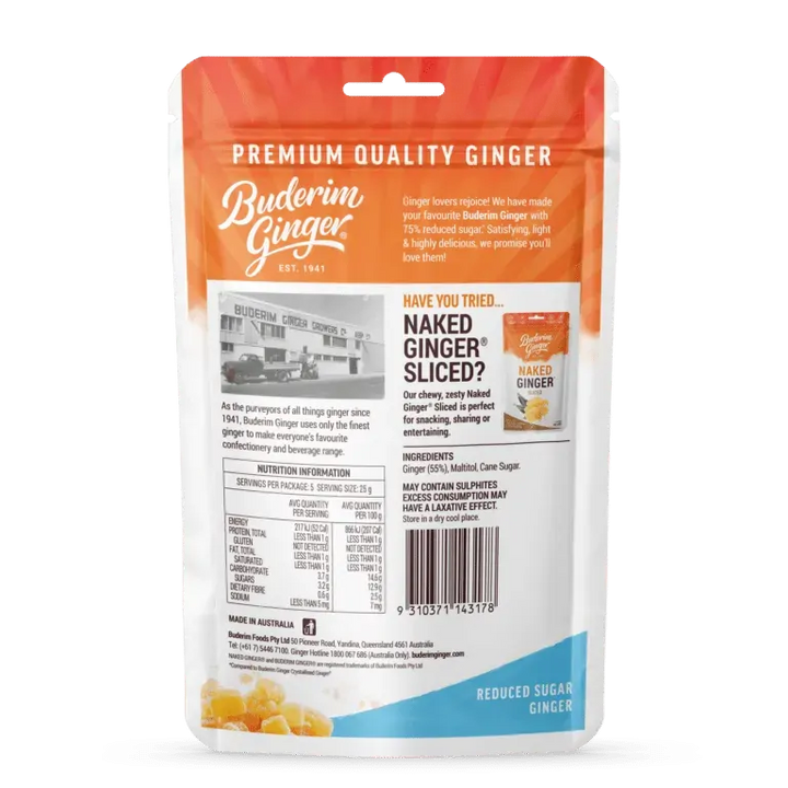 Buderim Ginger Reduced Sugar Ginger 125g