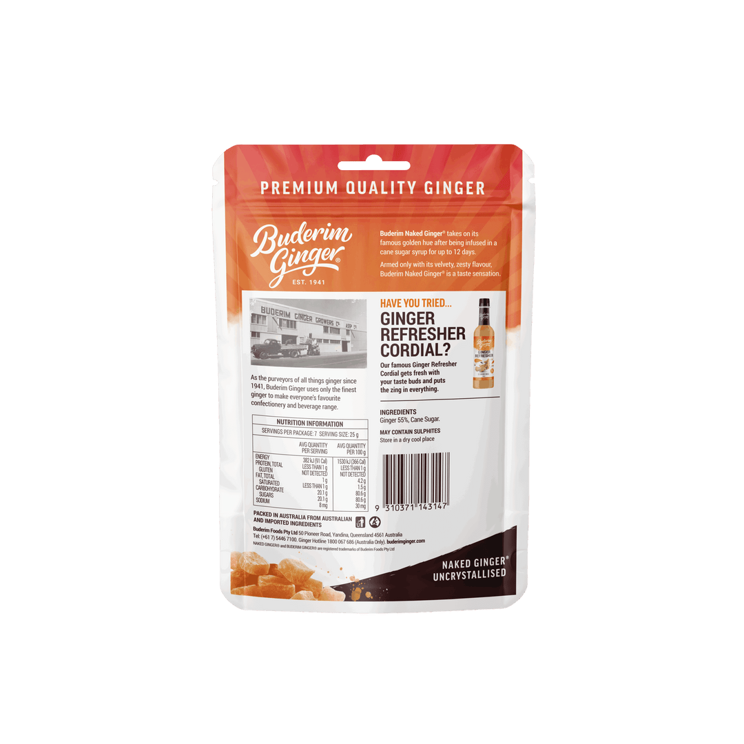 Buderim Ginger Naked Ginger Uncrystallised 175g