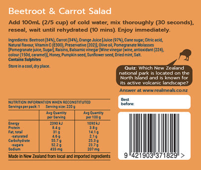 Real Meals Beetroot and Carrot Salad