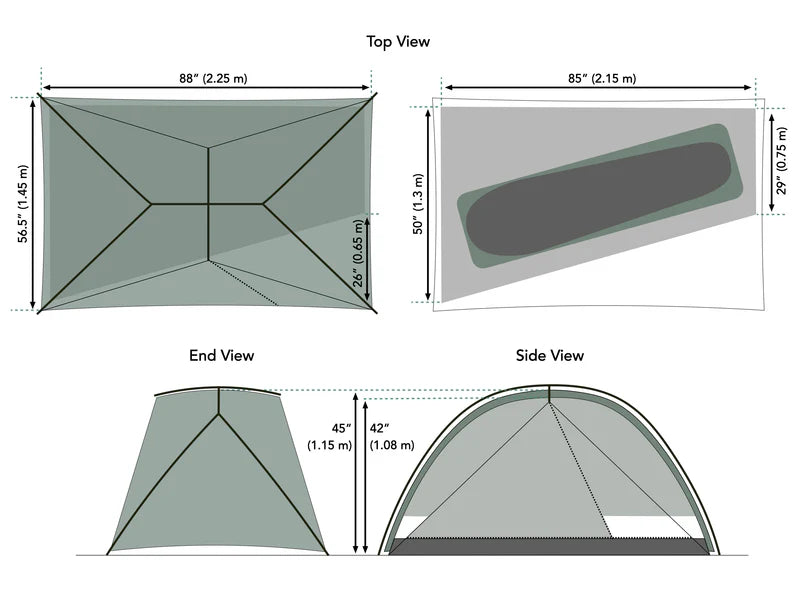 Durston X-Dome 1+ Solid Ultralight Freestanding Tent