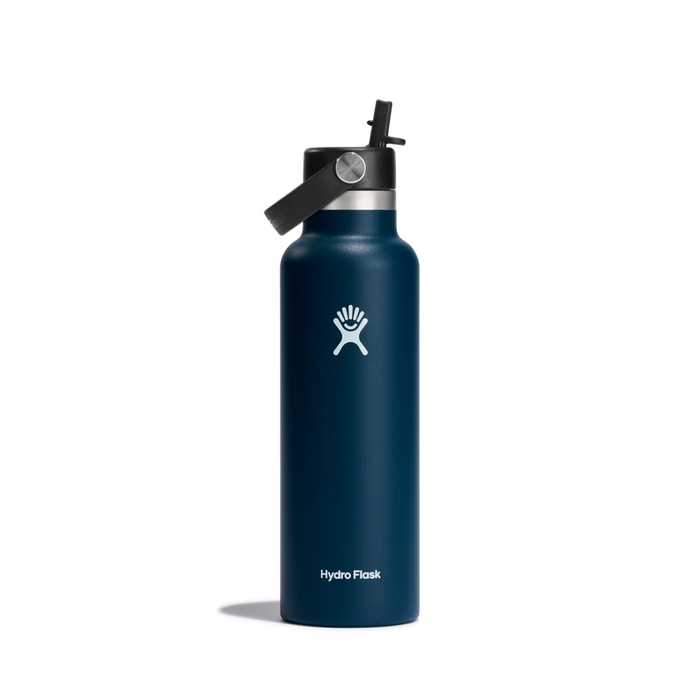 Hydro Flask 21oz (621mL) Standard Mouth with Flex Straw Cap Stainless Steel Water Bottle