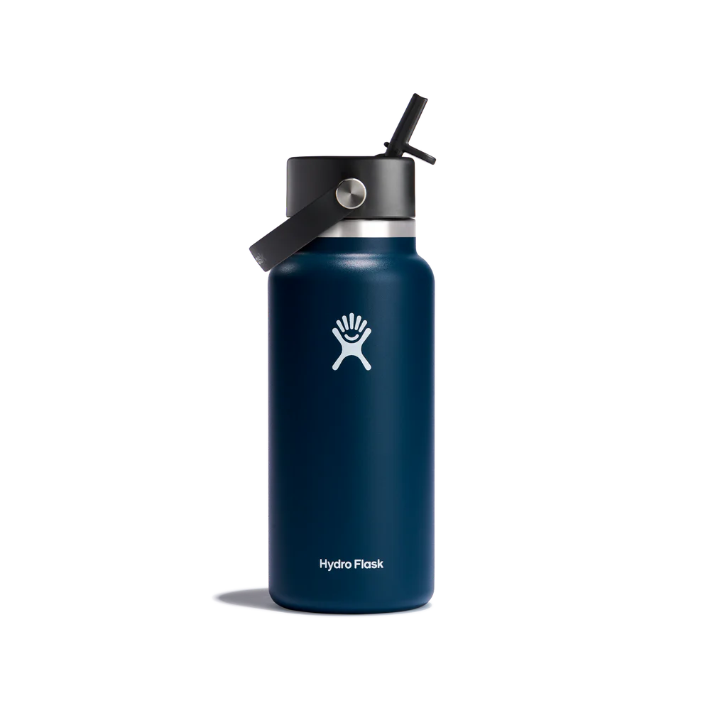 Hydro Flask 32oz (946mL) Wide Mouth Flex Straw Cap Stainless Steel Water Bottle