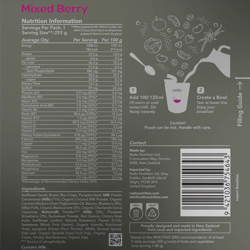 Radix Ultra Dairy Breakfast Mixed Berry