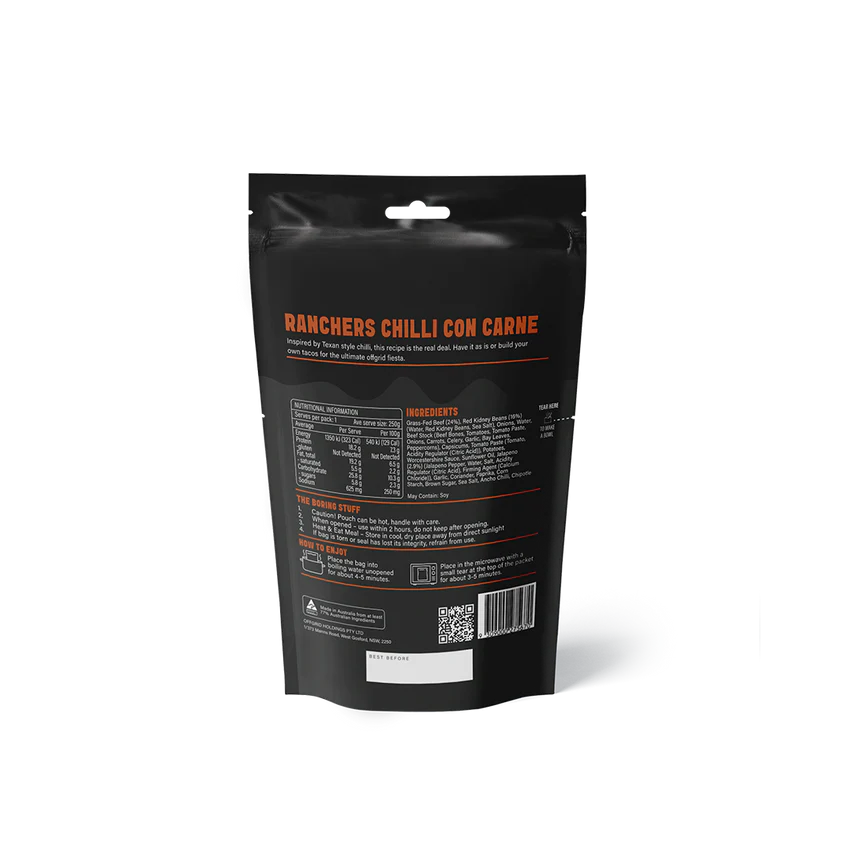 Offgrid Ranchers Chilli Con Carne Meal 250g
