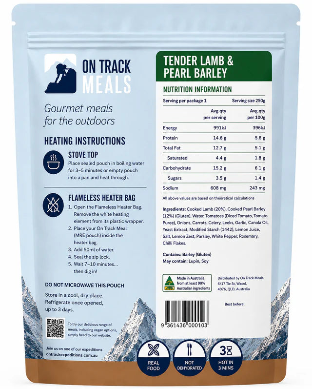 On Track Meals Tender Lamb & Pearl Barley 250g