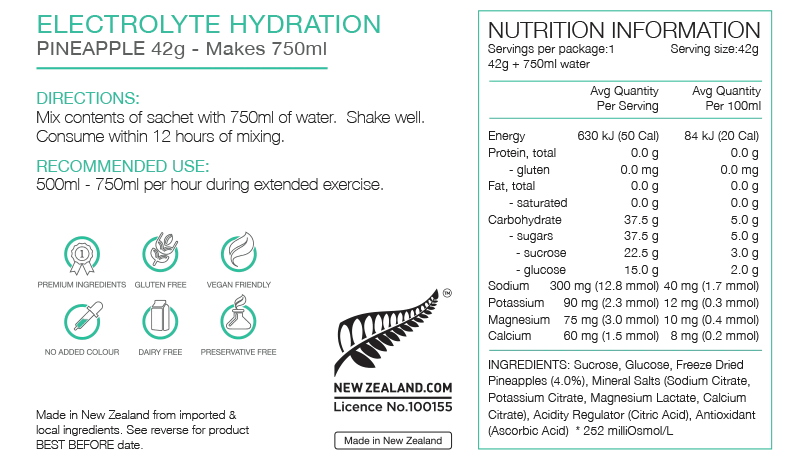 Pure Sports Nutrition Electrolyte Hydration 42g Sachet