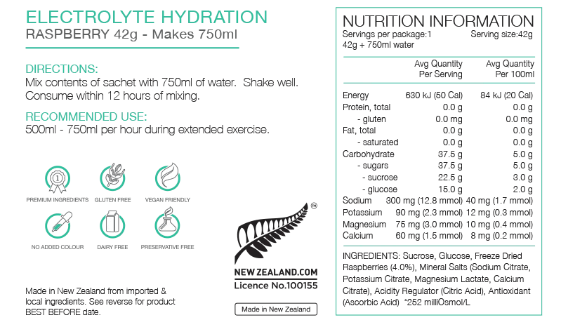 Pure Sports Nutrition Electrolyte Hydration 42g Sachet
