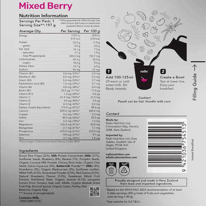 Radix Original Dairy Breakfasts