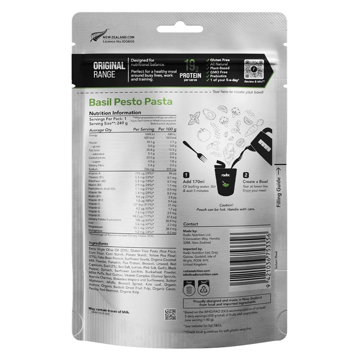 Radix Nutrition Basil Pesto Pasta