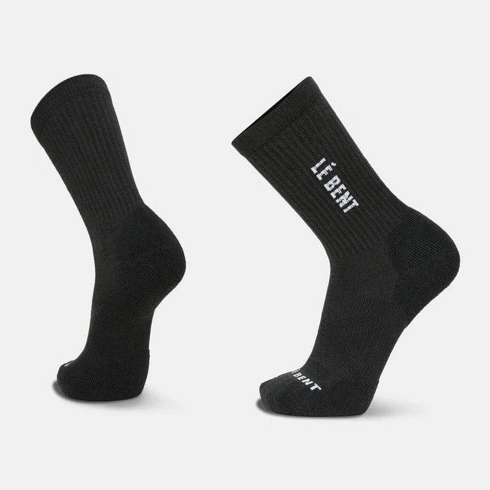 Le Bent Merino Targeted Cushion Logo 3/4 Crew Ribbed Socks Unisex