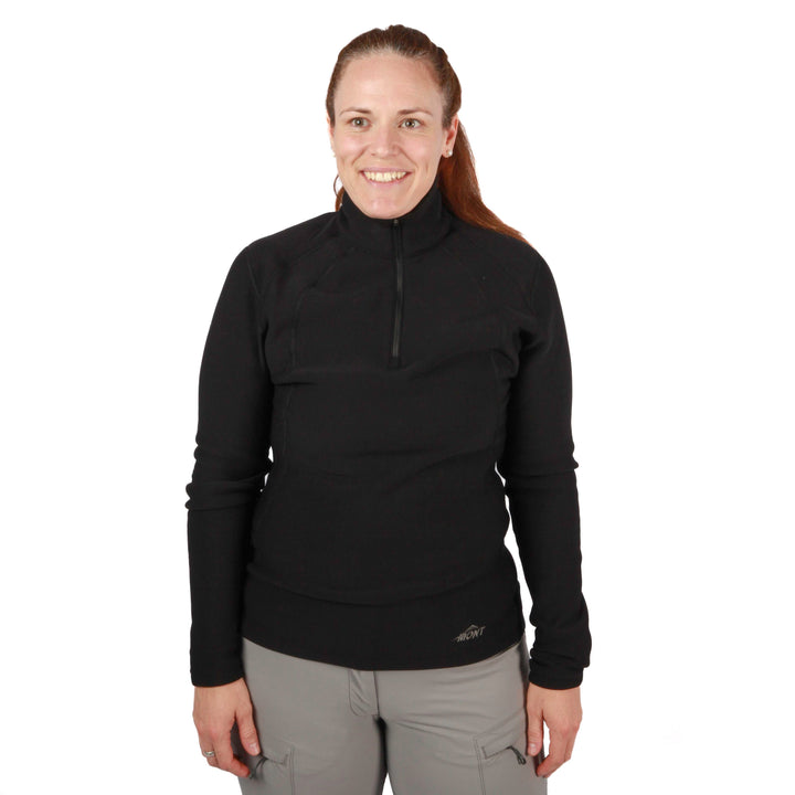 Slinx Zip Quarter Polo Black Women