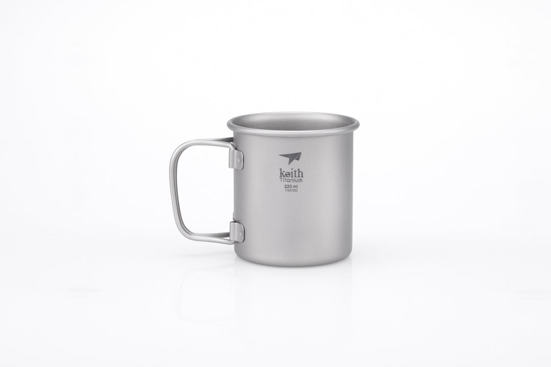 Keith Titanium Single Wall Mug w/Folding Handle