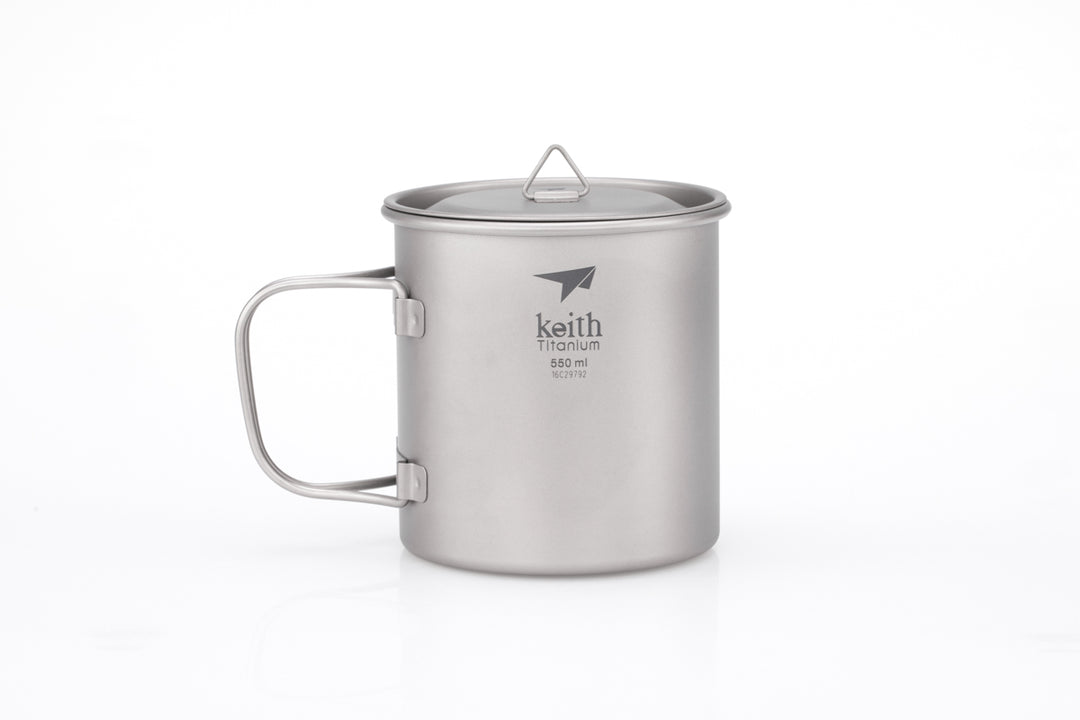 Keith Titanium Mug w/Folding Handle and Lid