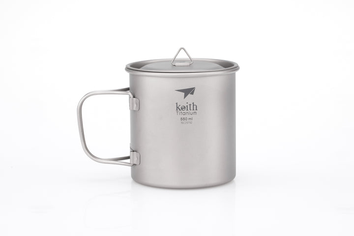 Keith Titanium Mug w/Folding Handle and Lid