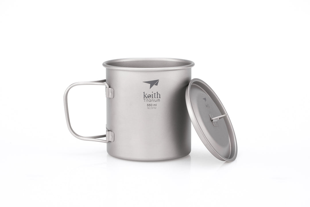 Keith Titanium Mug w/Folding Handle and Lid