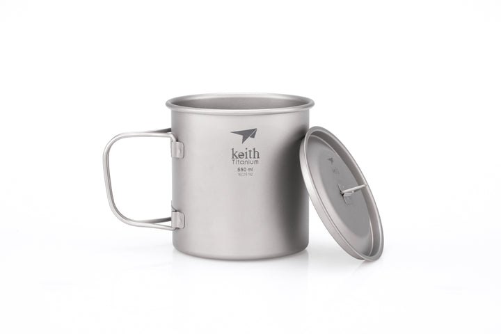 Keith Titanium Mug w/Folding Handle and Lid
