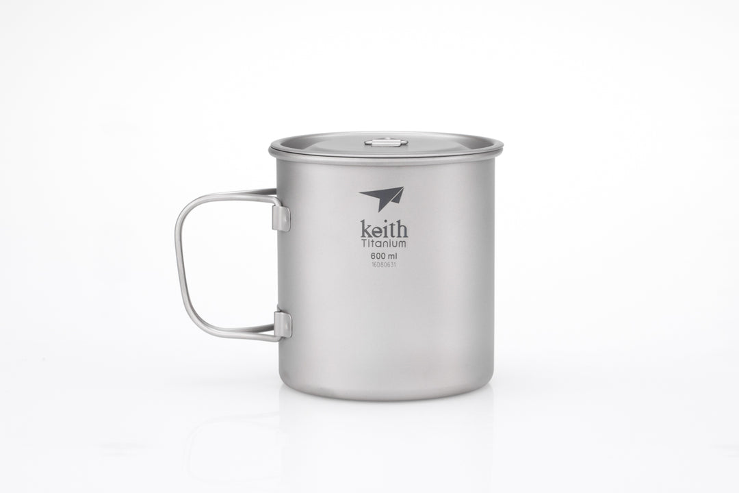 Keith Titanium Mug w/Folding Handle and Lid