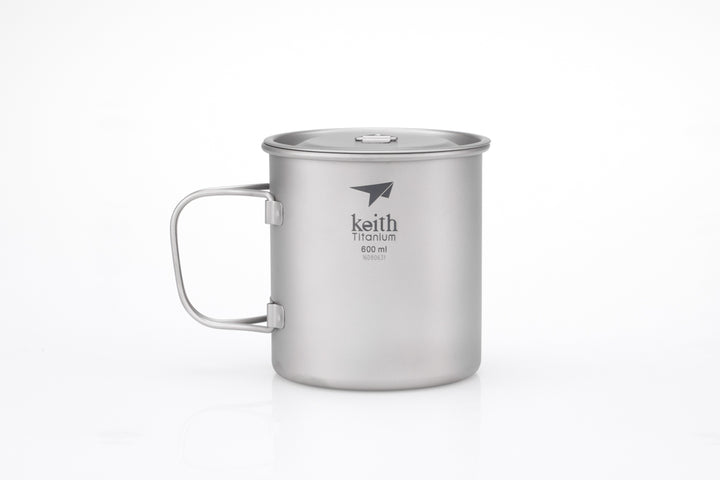 Keith Titanium Mug w/Folding Handle and Lid