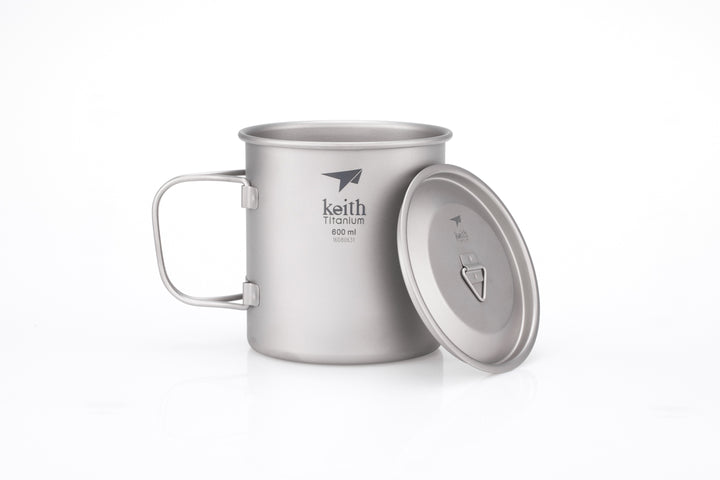 Keith Titanium Mug w/Folding Handle and Lid