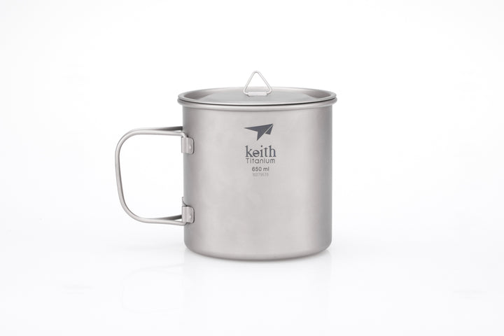 Keith Titanium Mug w/Folding Handle and Lid