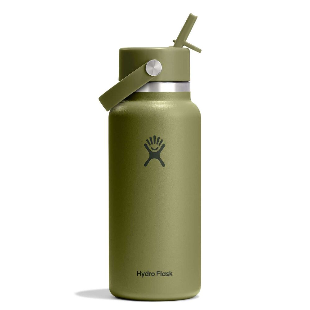 Hydro Flask 32oz (946mL) Wide Mouth Flex Straw Cap Stainless Steel Water Bottle