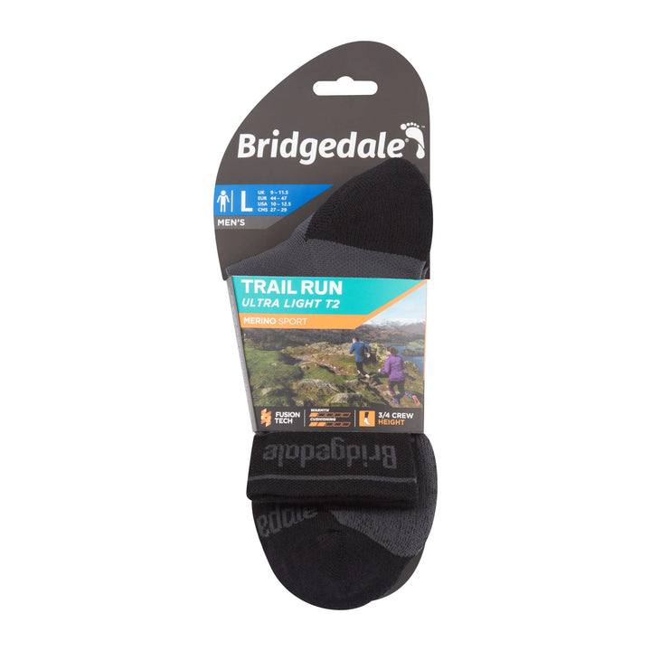 Bridgedale Trail Run Ultralight T2 Merino Sport ¾ Crew Socks Men&