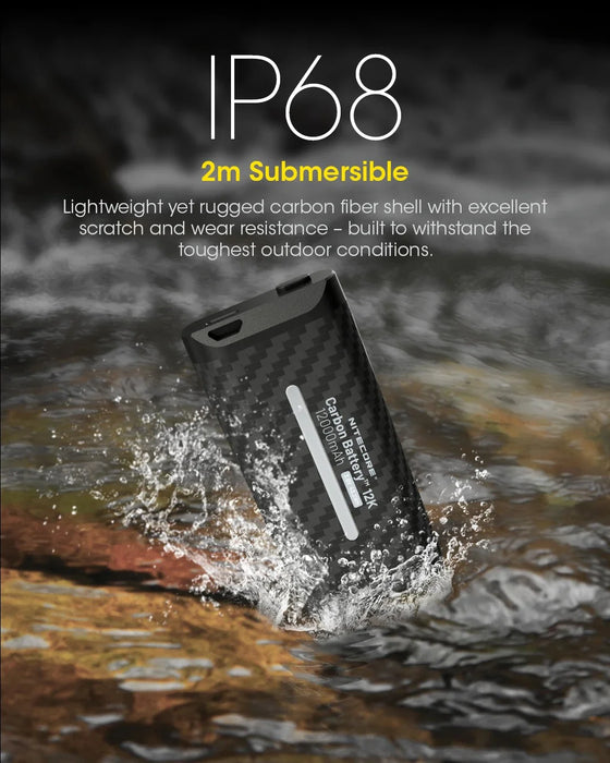 Nitecore Carbon Battery 12K Headband Kit Headlamp Runtime Extension