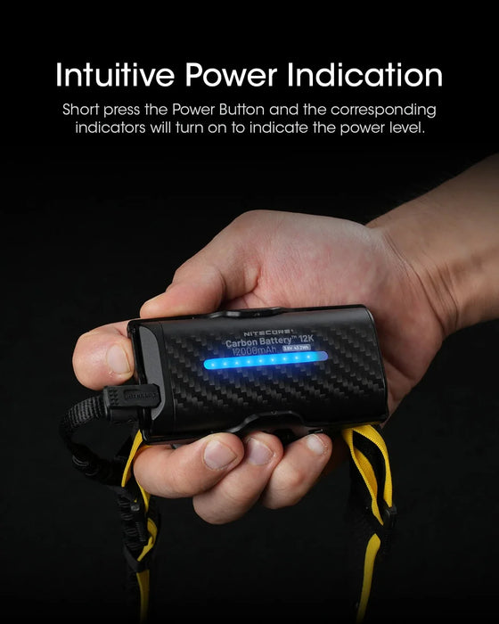 Nitecore Carbon Battery 12K Headband Kit Headlamp Runtime Extension