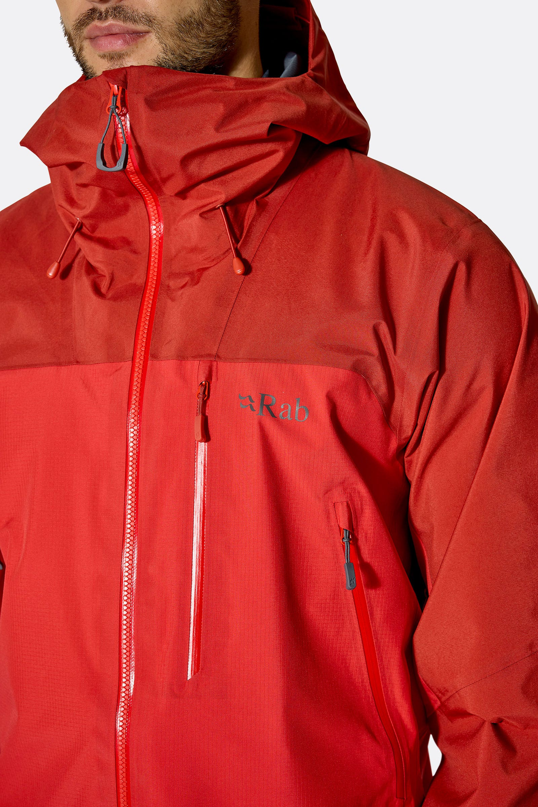 Rab latok mountain gtx jacket tuscan red darkhorizon qwi 42 tud model detail 5855