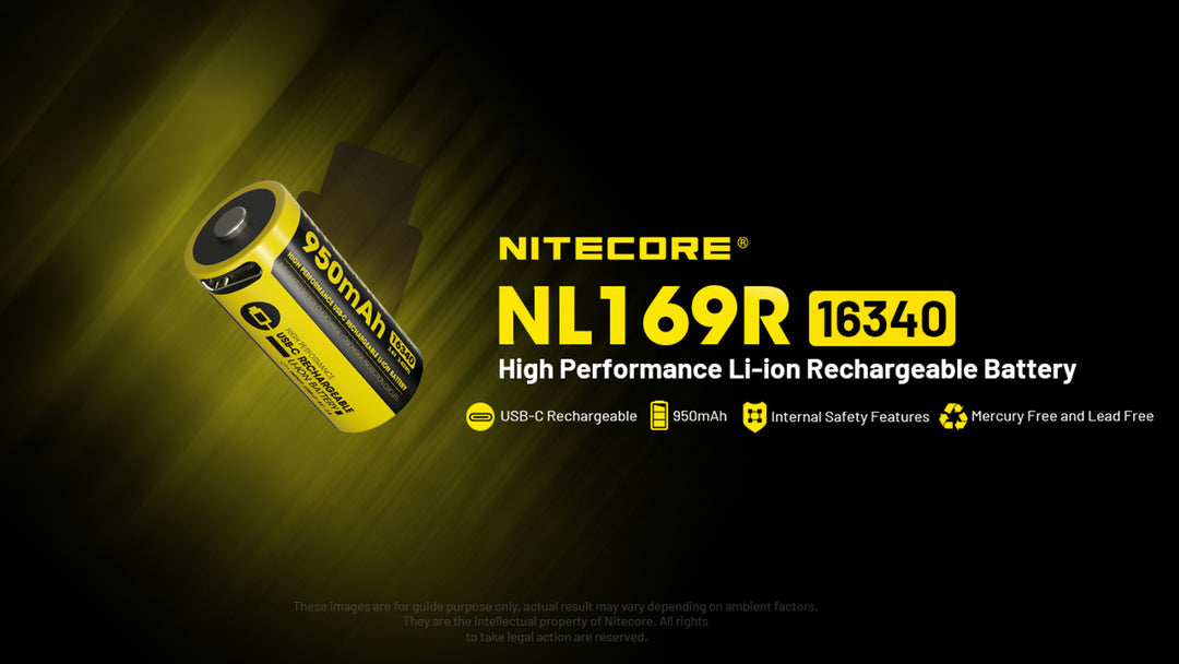 Nitecore NL169R Rechargeable 950mAh Battery